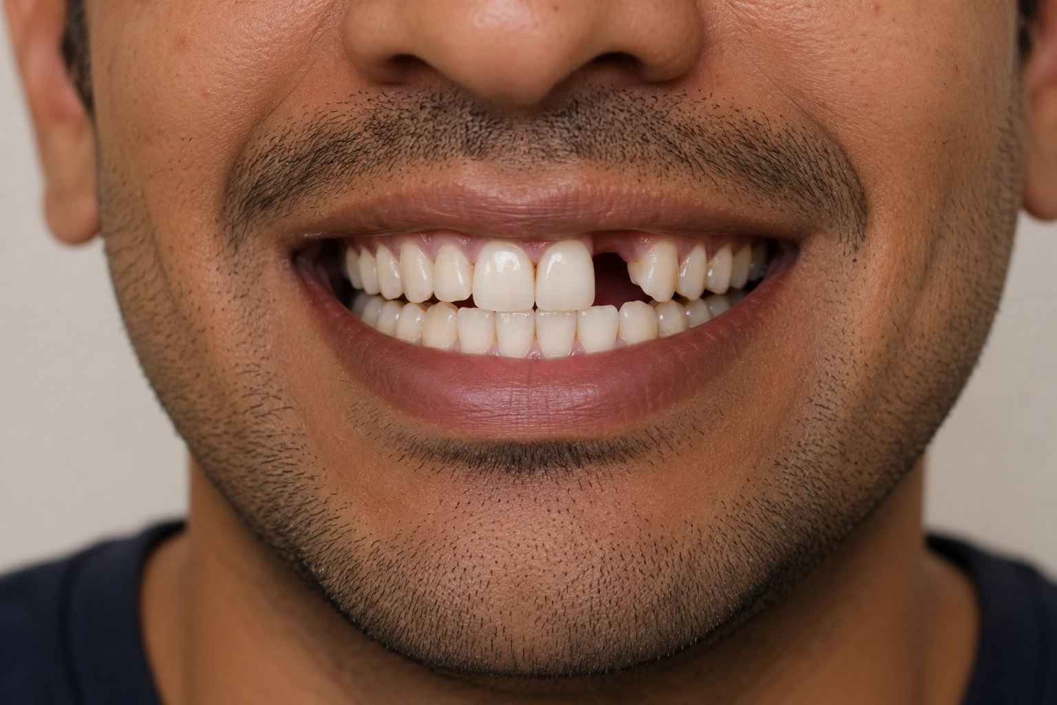 Illustration of single missing tooth